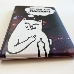 Обложка на паспорт «Котик с факами Вот вам, а не паспорт»