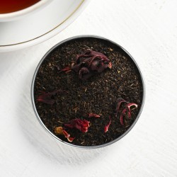 Чай чёрный с каркаде «Чай в постель» в консервной банке 60 г