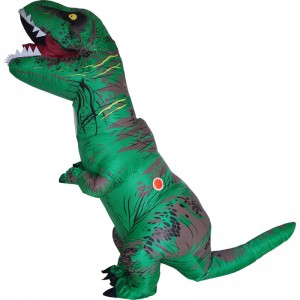 Надувной костюм динозавра зеленый
