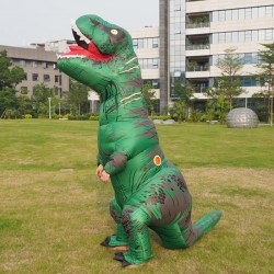 Надувной костюм динозавра зеленый