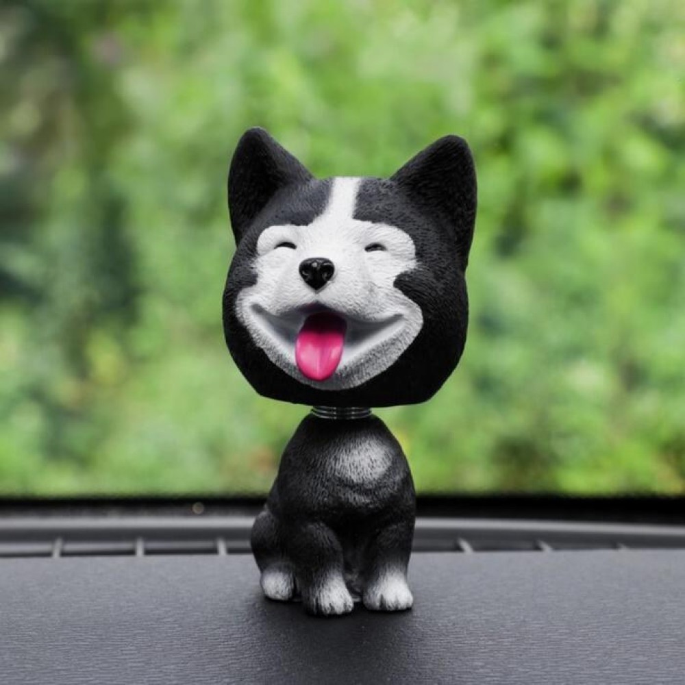 Собака на панель авто качающая головой «Хаски черный»