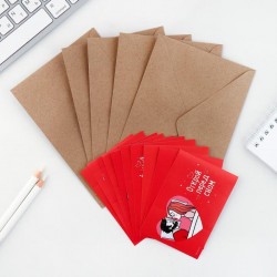 Набор крафт конвертов с красными наклейками «Открой когда. Парочка» 10 шт