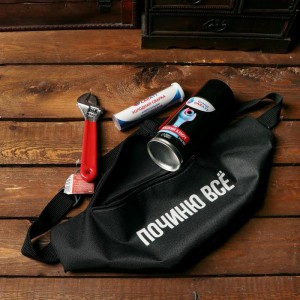 Подарочный ремонтный набор «Починю все»: поясная сумка, жидкий ключ, разводной ключ, холодная сварка