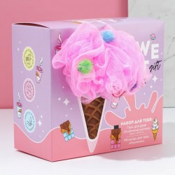 Подарочный набор женский «SWEET GIFT» гель для душа и мочалка в форме мороженого