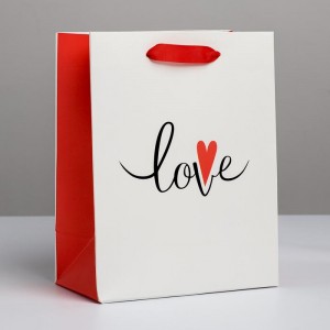 Пакет подарочный Love 18 × 23 × 10 см