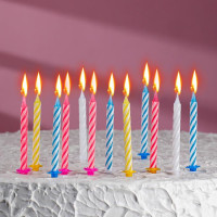 Свечи для торта «С днём рождения» 12штук