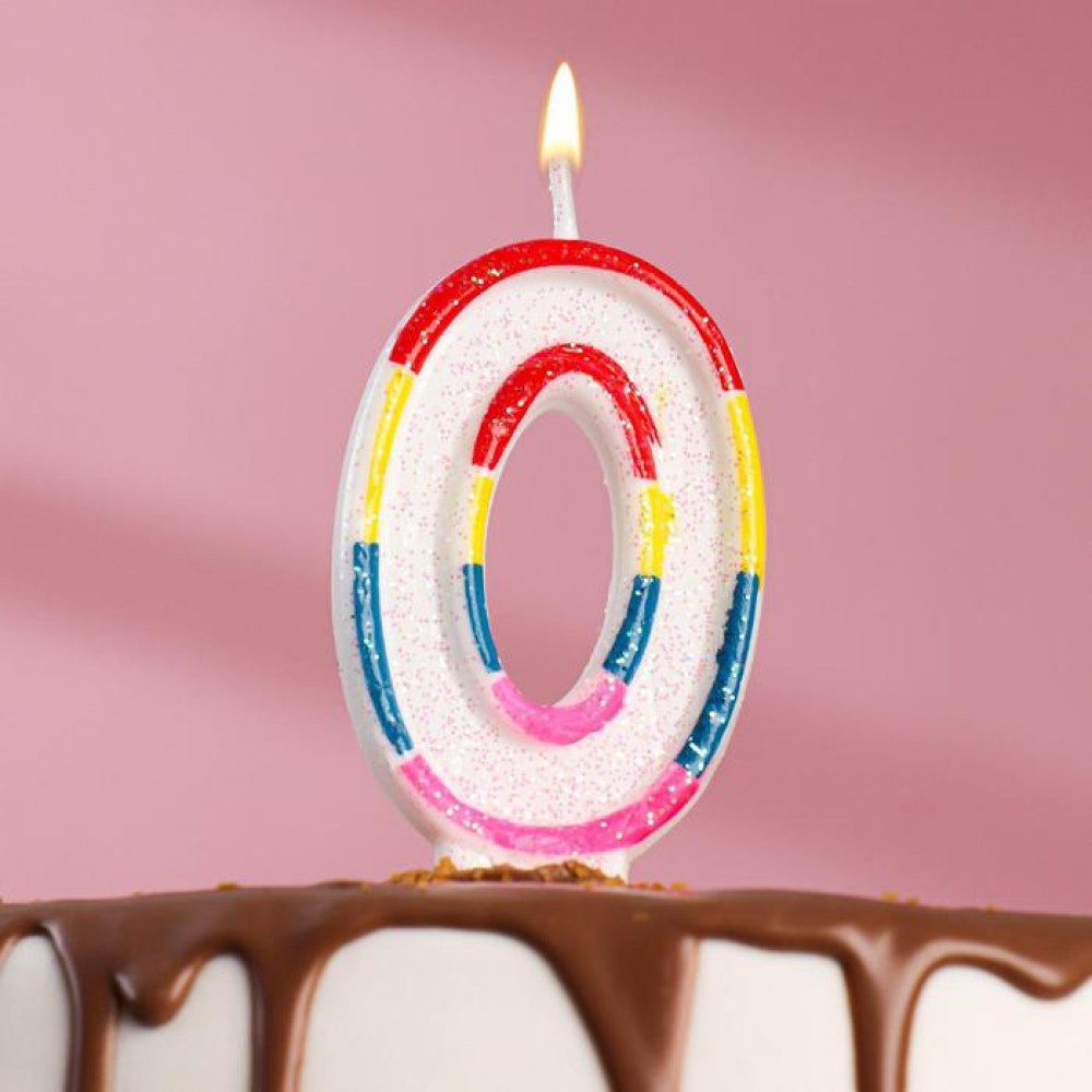 Свеча для торта цифра «0», 7 см