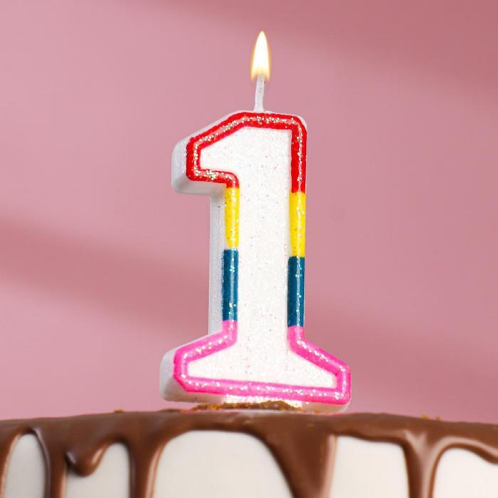 Свеча для торта цифра «1» , 7 см