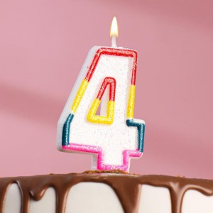 Свеча для торта цифра «4» , 7 см
