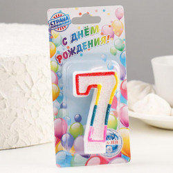 Свеча для торта цифра «7» , 7 см