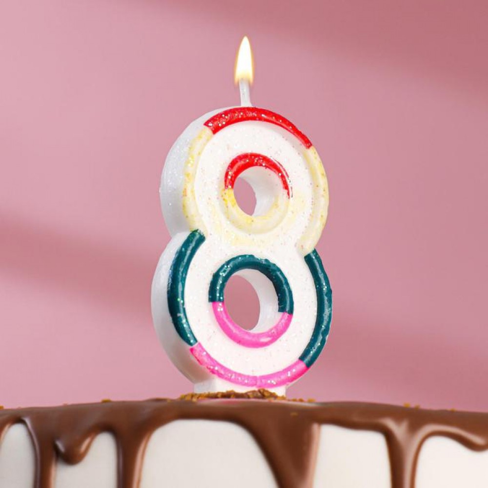 Свеча для торта цифра «8» , 7 см