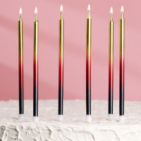 Высокие свечи для торта «С днём рождения» 6 шт