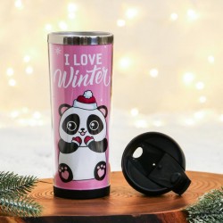 Женский подарочный набор «I love winter» термостакан и варежки
