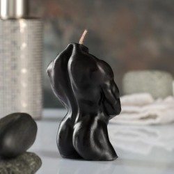 Фигурная свеча «Мужской торс» черная, 9 см