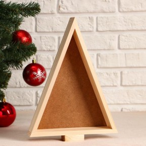 Кашпо деревянное Ящик Ёлочка треугольником 32×23×4.5 см