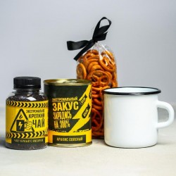 Подарочный набор «НЗ. Нереальный запас энергии»: чай, кружка, орехи, крекеры