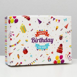 Подарочная коробка «Happy birthday to you» 21 х 15 х 57 см