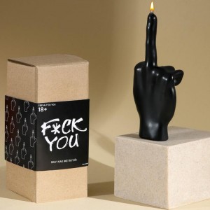 Свеча с факом в коробке «F*ck you» черная