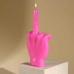 Свеча с факом "F*ck you" розовая