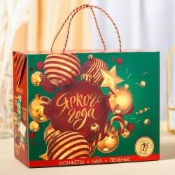 Подарочный набор «Яркого года»: чай, конфеты, печенье брауни